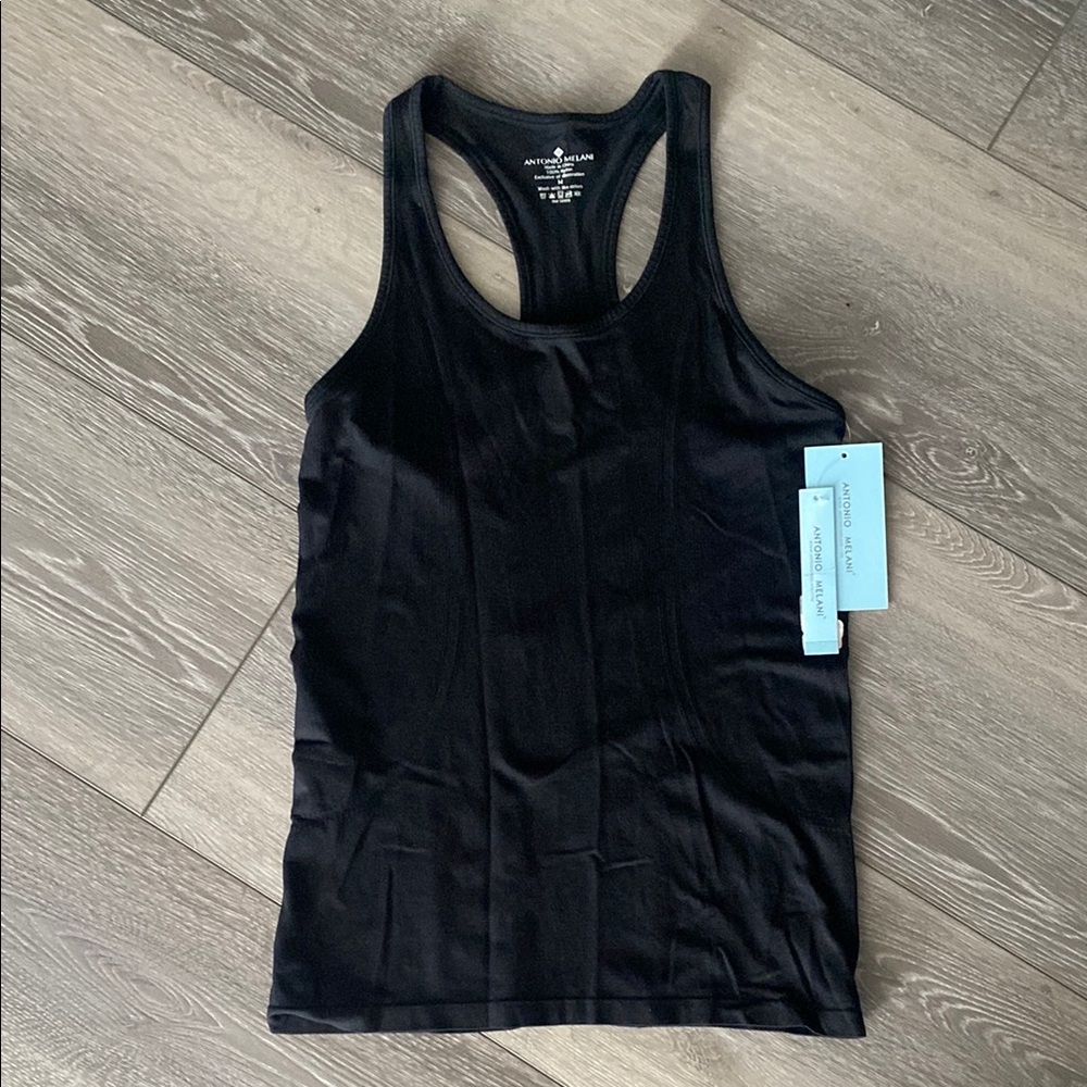 Antonio Melani Active Reflect Racerback Tank NWT Black Medium